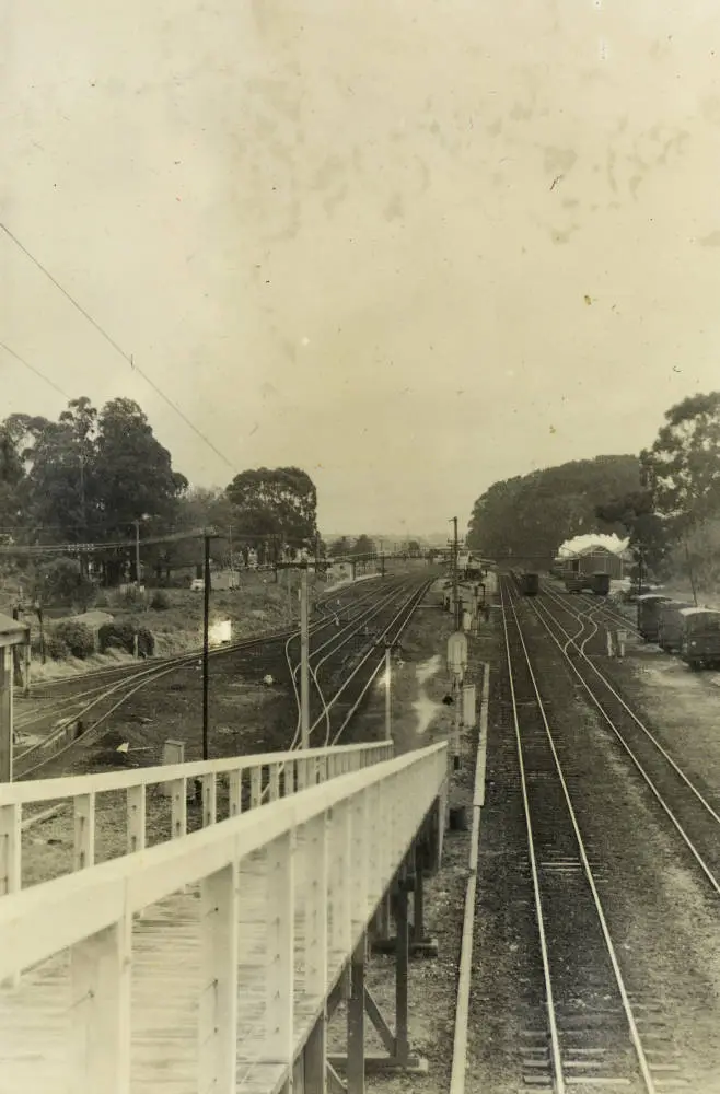 Railway station, Papakura, 1957.