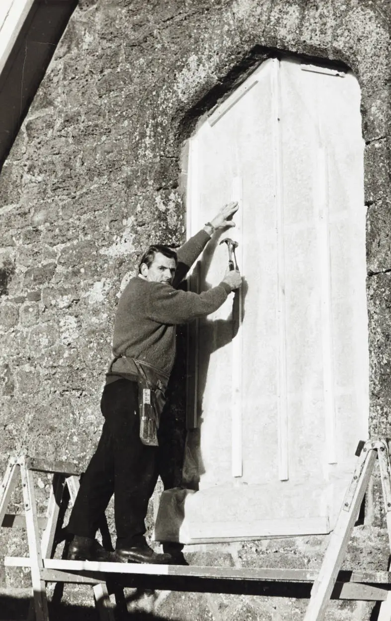 New window for old church, Māngere Bridge, 1971