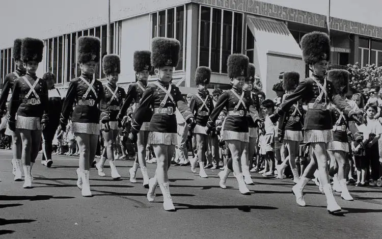 Marching girls, Manurewa, 1991