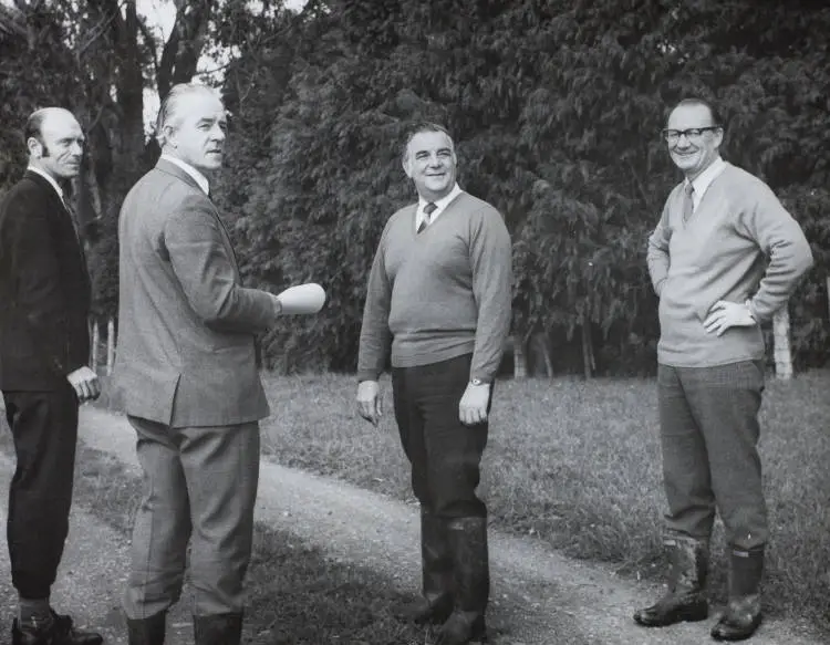 Making plans in Totara Park, 1971