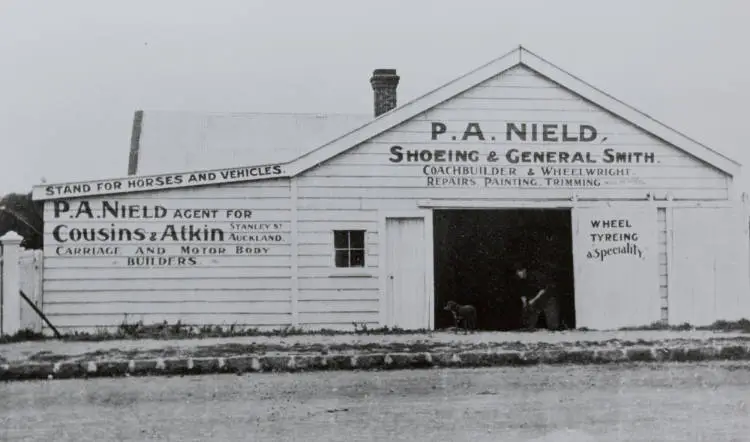 Blacksmith's shop, Manurewa, ca 1920