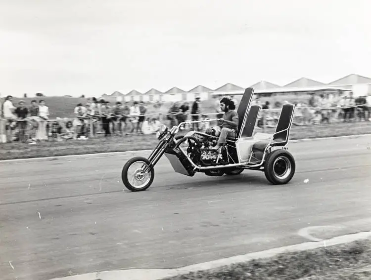 'Three-in-one easyrider at Wiri', 1971.