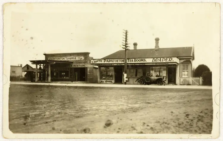 View of Hunters Corner, Papatoetoe, ca 1925