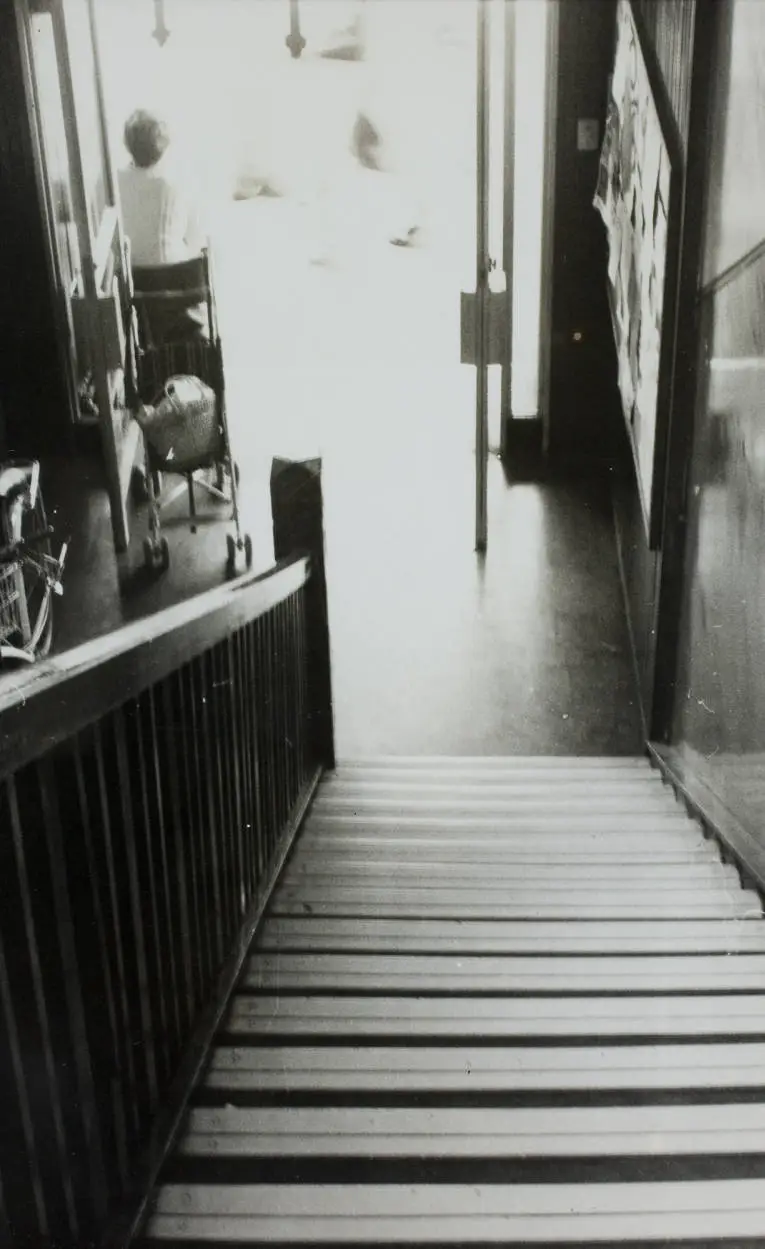 Library stairs, Manurewa, ca 1979