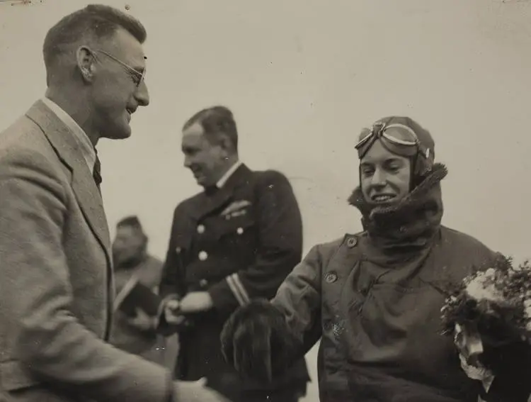 Jean Batten at Māngere, 1936