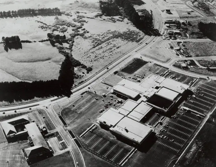 Aerial view of Māngere Town Centre, 1970s