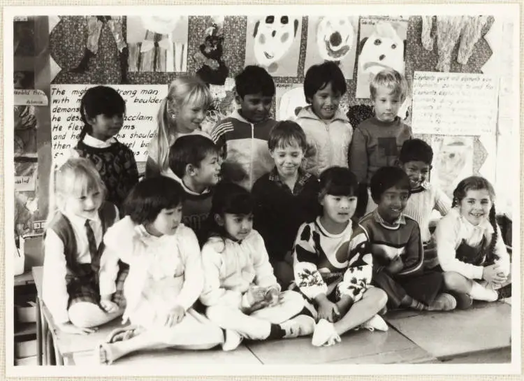 Multicultural classroom, Pukekohe Hill School, ca 1987