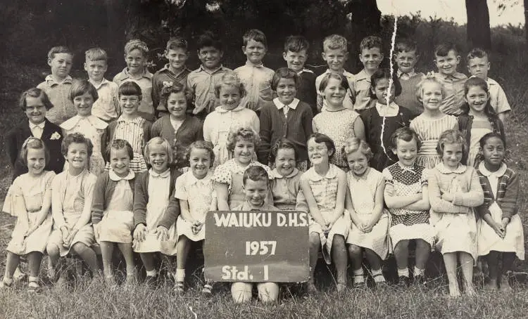 Class photo, Waiuku, 1957