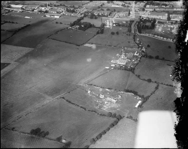 Stag Lane Aerodrome and de Havilland factory from the air