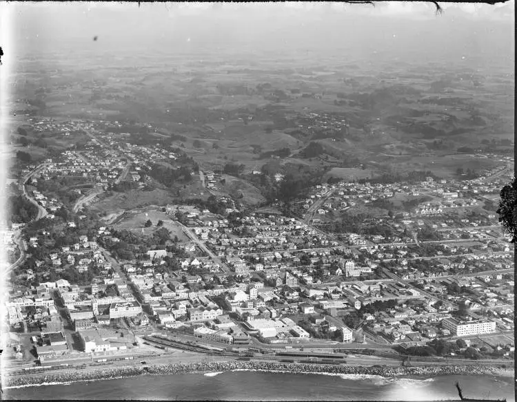 New Plymouth from the air