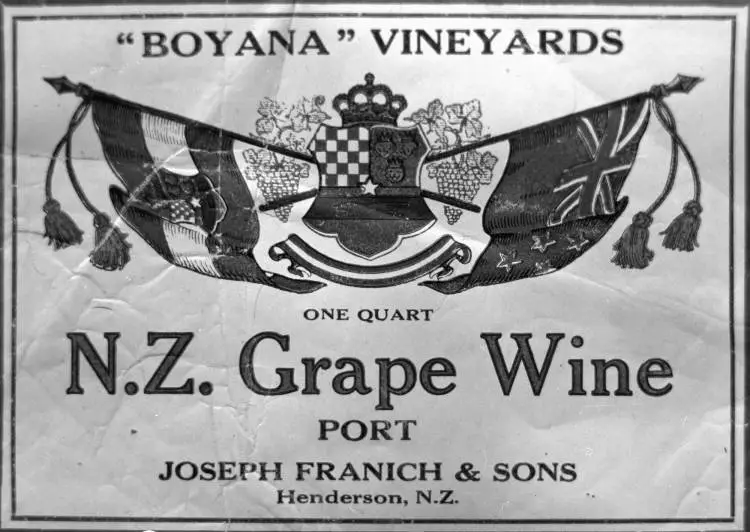 Label from Boyana vineyards, Henderson.