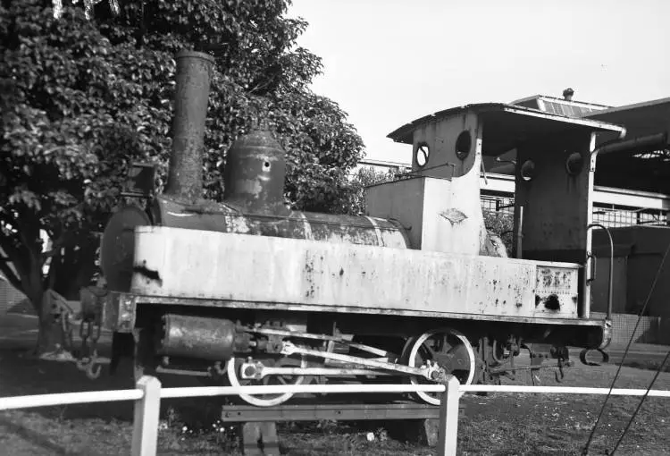 Piha Tramway engine at Ōtāhuhu workshops.