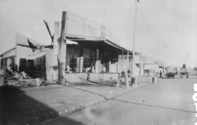 Station Road shops in Henderson after a fire.