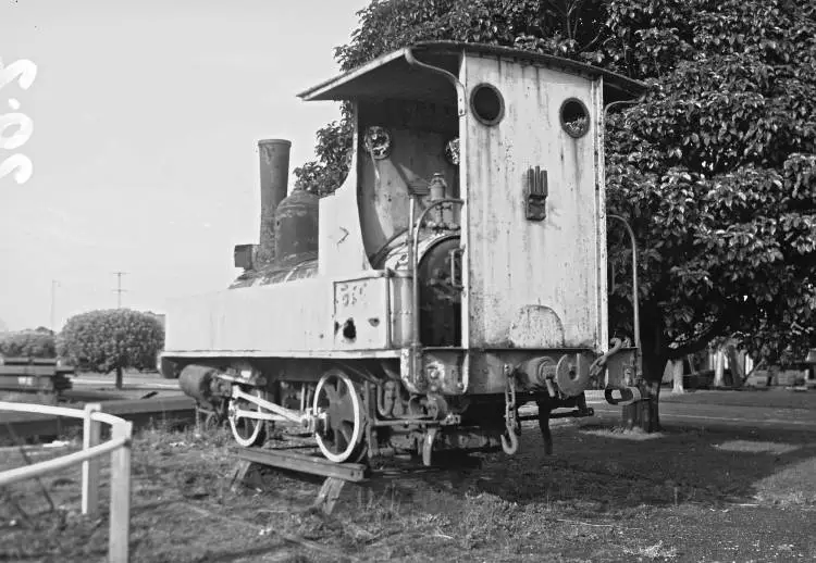 Piha Tramway engine at Ōtāhuhu workshops.