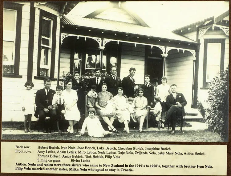 Bebich, Borich, Letica, Nola and Vela family members.