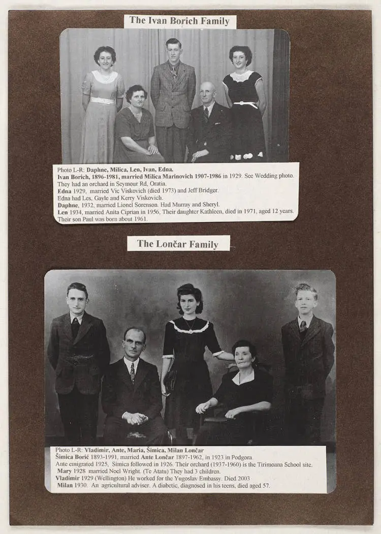 Ivan Borich family and Loncar family.
