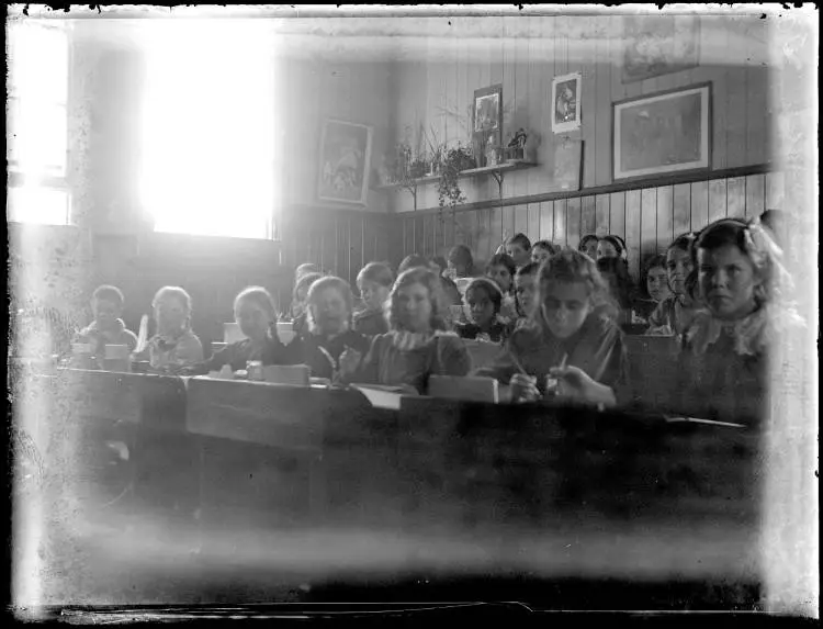 Girls in class at Onehunga Primary School