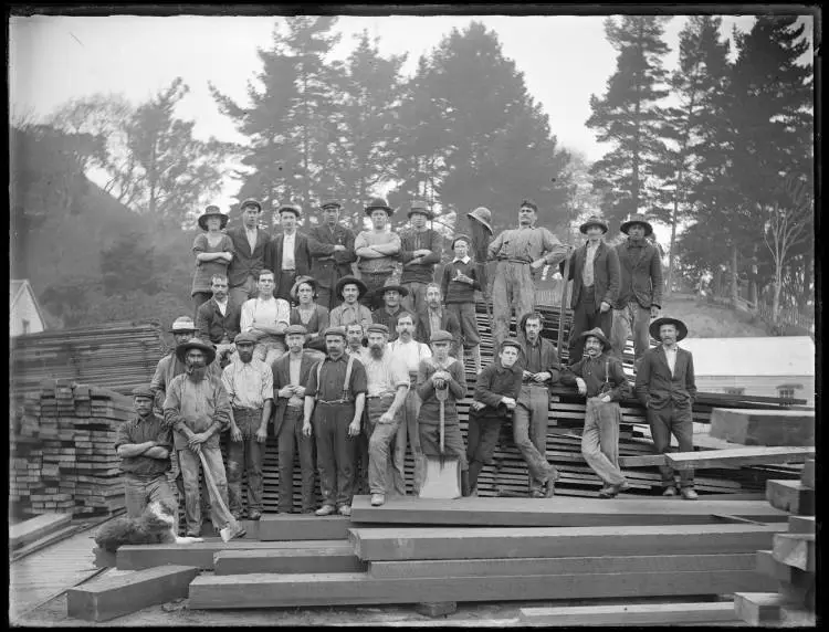 Group of sawmill workers