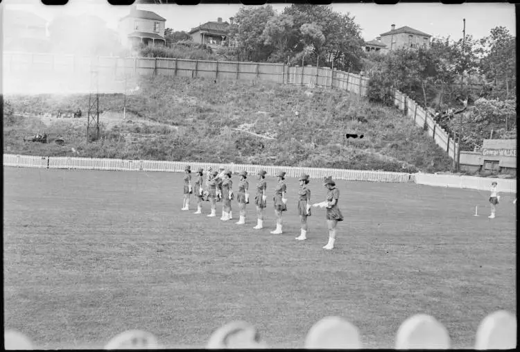 Marching girls at Blandford Park