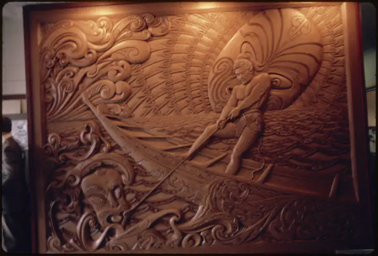 Māui fishing up the North Island of New Zealand