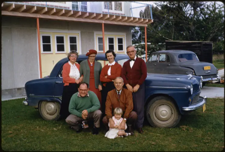 Group at Glenbrook Beach, 1960?