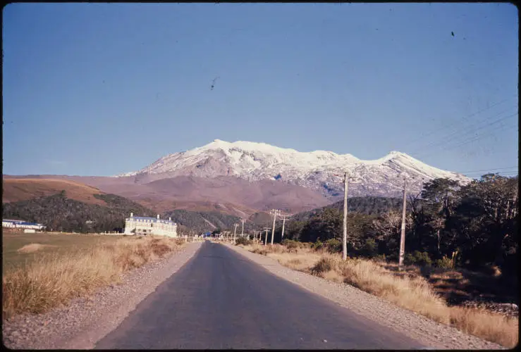 The Chateau and Mount Ruapehu, 1969