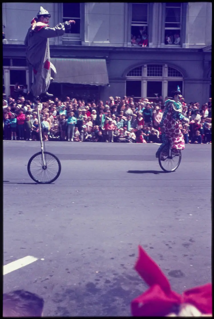Clowns on unicycles, 1967