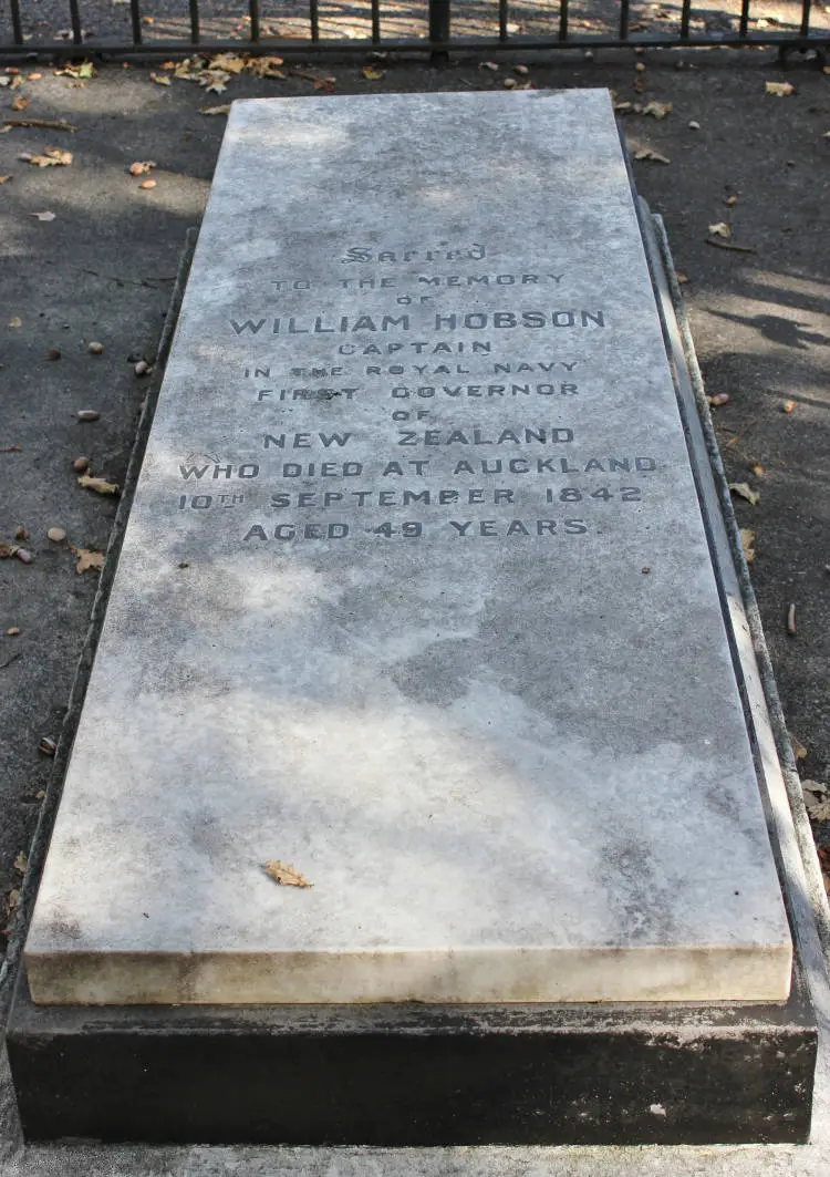 William Hobson's grave, Symonds Street, 2013