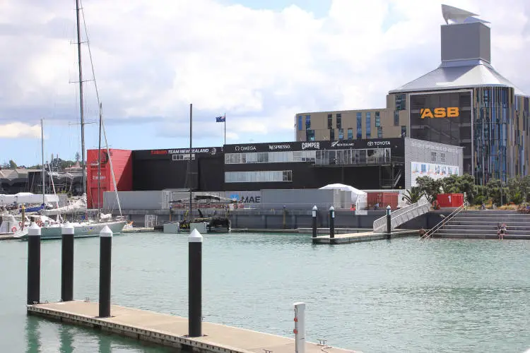 Emirates Americas Cup Team base at Viaduct Harbour, 2015