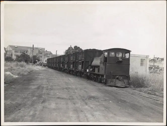 Locomotive and stock trucks at Westfield?