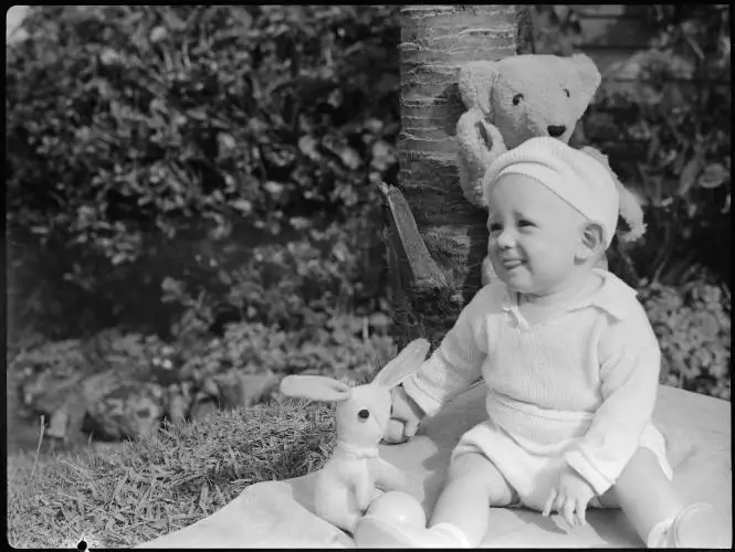 Child and toy animals