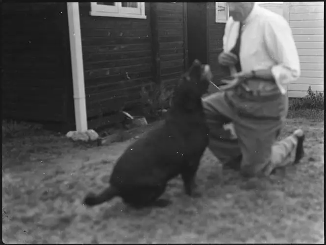 Basil Smith and dog