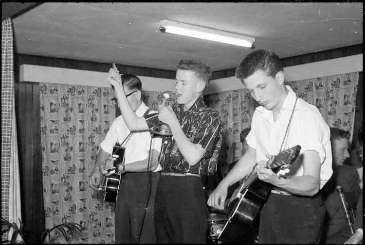 Group performing at a 21st birthday party, 1959