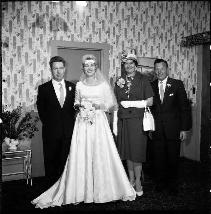 Wedding portraits of Ronald McLeod and Janny Sala, 1961