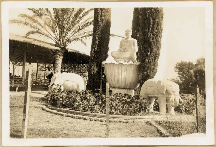 Elephant and Buddha fountain at the Japanese Garden, Helwan, Egypt