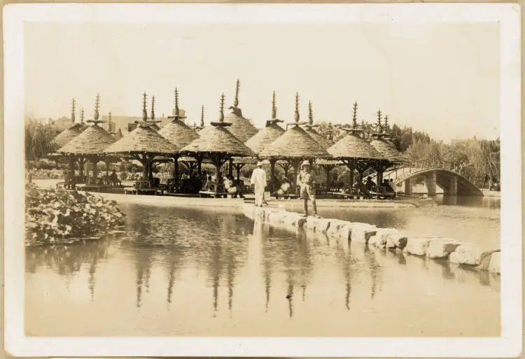 Lake and pagodas at the Japanese Garden, Helwan