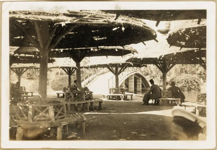 Bridge and pagodas at the Japanese Garden, Helwan, Egypt