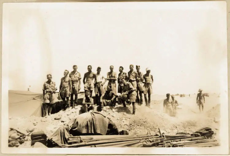 Group of New Zealand soldiers, El Alamein, Egypt, 1942