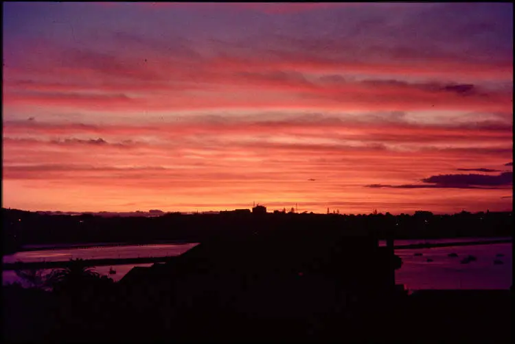 Sunset over Auckland, 1968