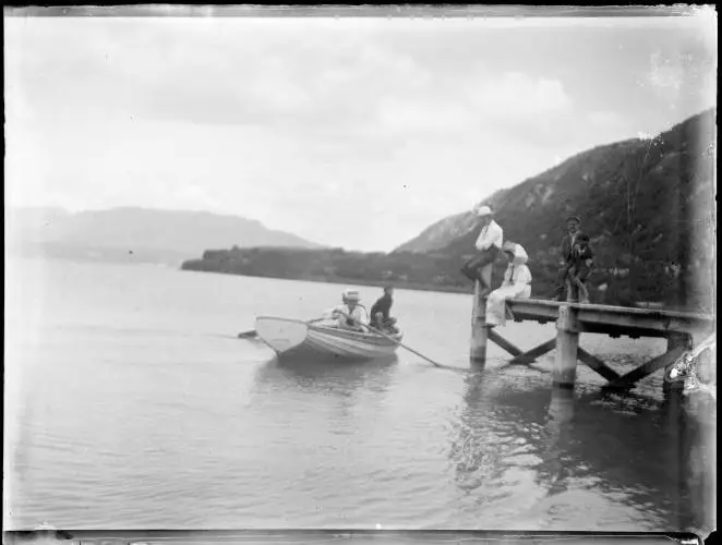 Spencer family on a wharf