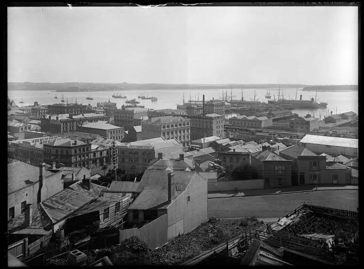 Auckland waterfront and the Waitematā Harbour, 1902