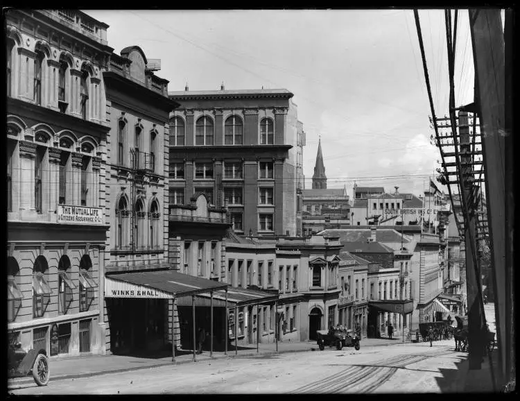 Buildings in Shortland Street, Auckland Central, 1916