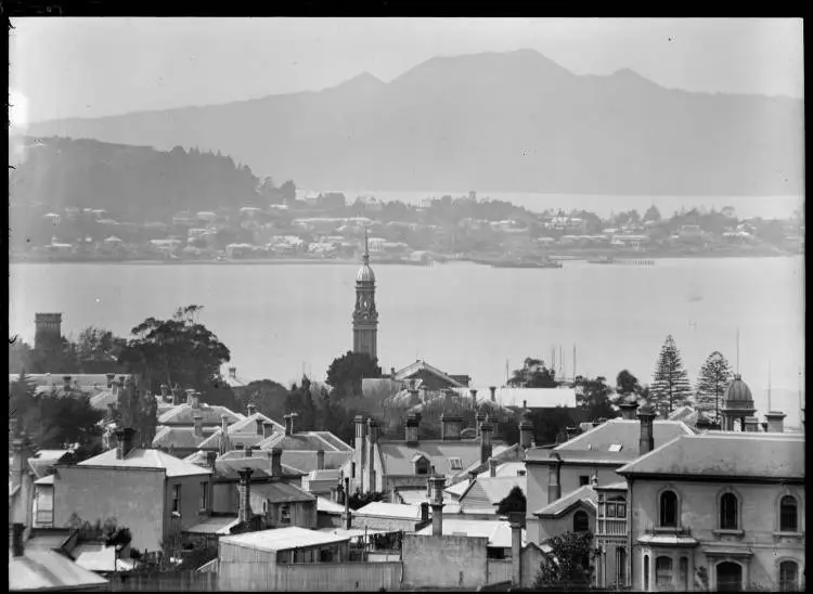 Symonds Street, Devonport and Rangitoto, 1900