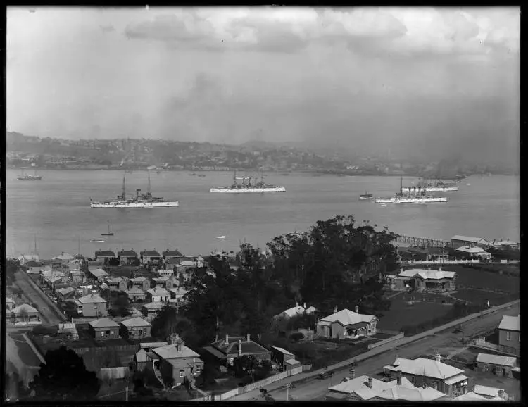 American Fleet in the Waitematā Harbour, 1908