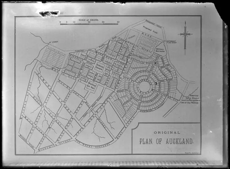 Original plan of Auckland, 1840