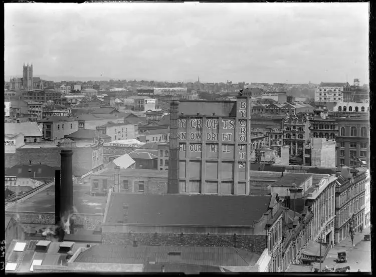 Central Auckland viewed from the top of Shortland Street, 1923