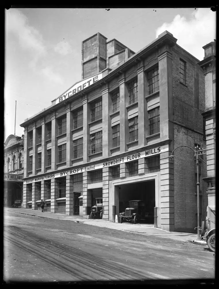 Bycroft Flour Mill, Shortland Street, Auckland Central, 1921