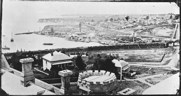 Mechanics Bay and Parnell viewed from the Supreme Court, 1880s