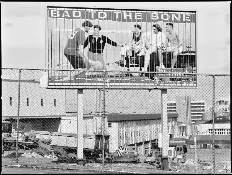 Trivision billboard, Park Road, Grafton, 1990
