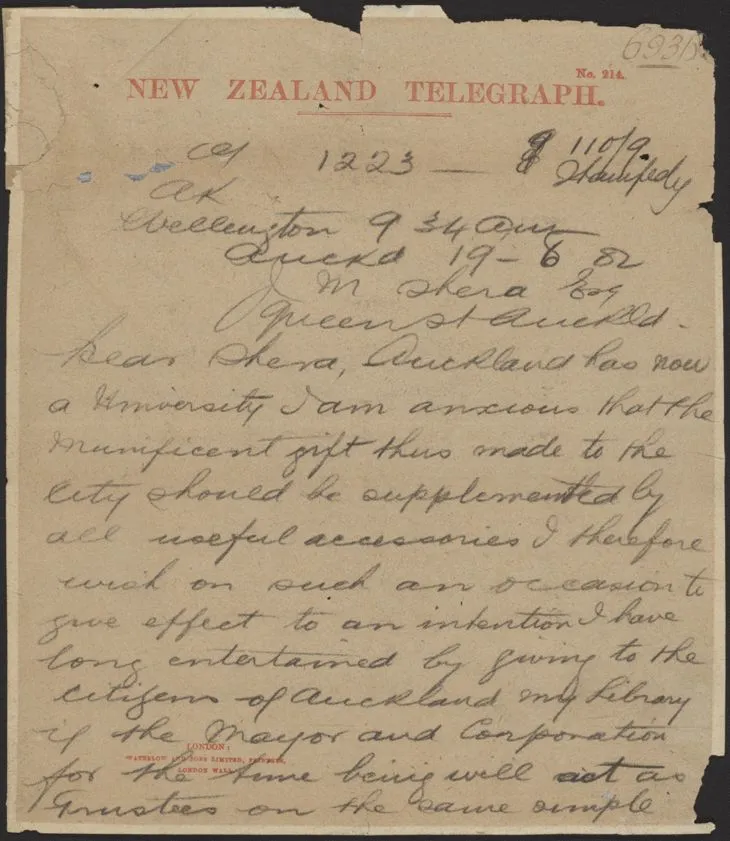 Telegram to James McEffer Shera, 19 June 1882